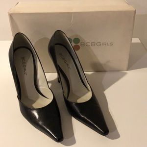 BCBGirls 3” black pumps size 5.5, worn once.